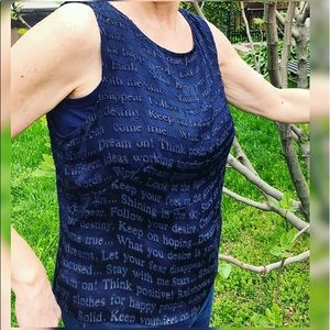 MOSCHINO Couture Poetry Silk Tank Navy